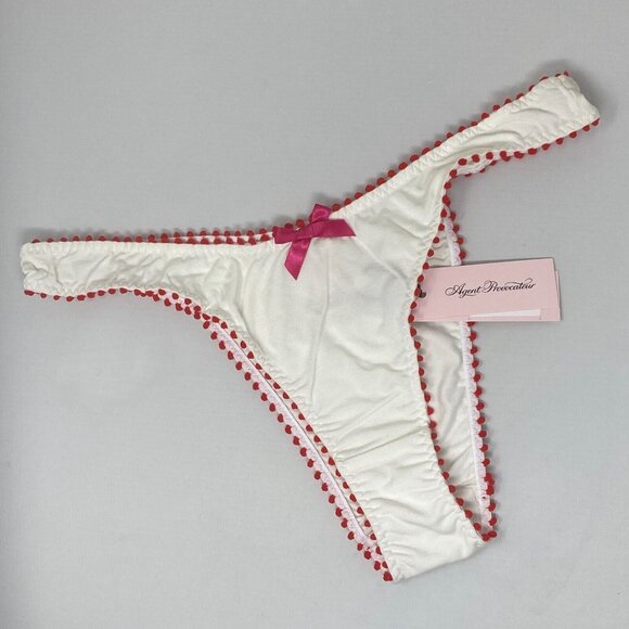 Agent Provocateur Fierce White Red Brazilian Brief AP4 Large NWT - Picture 5 of 9